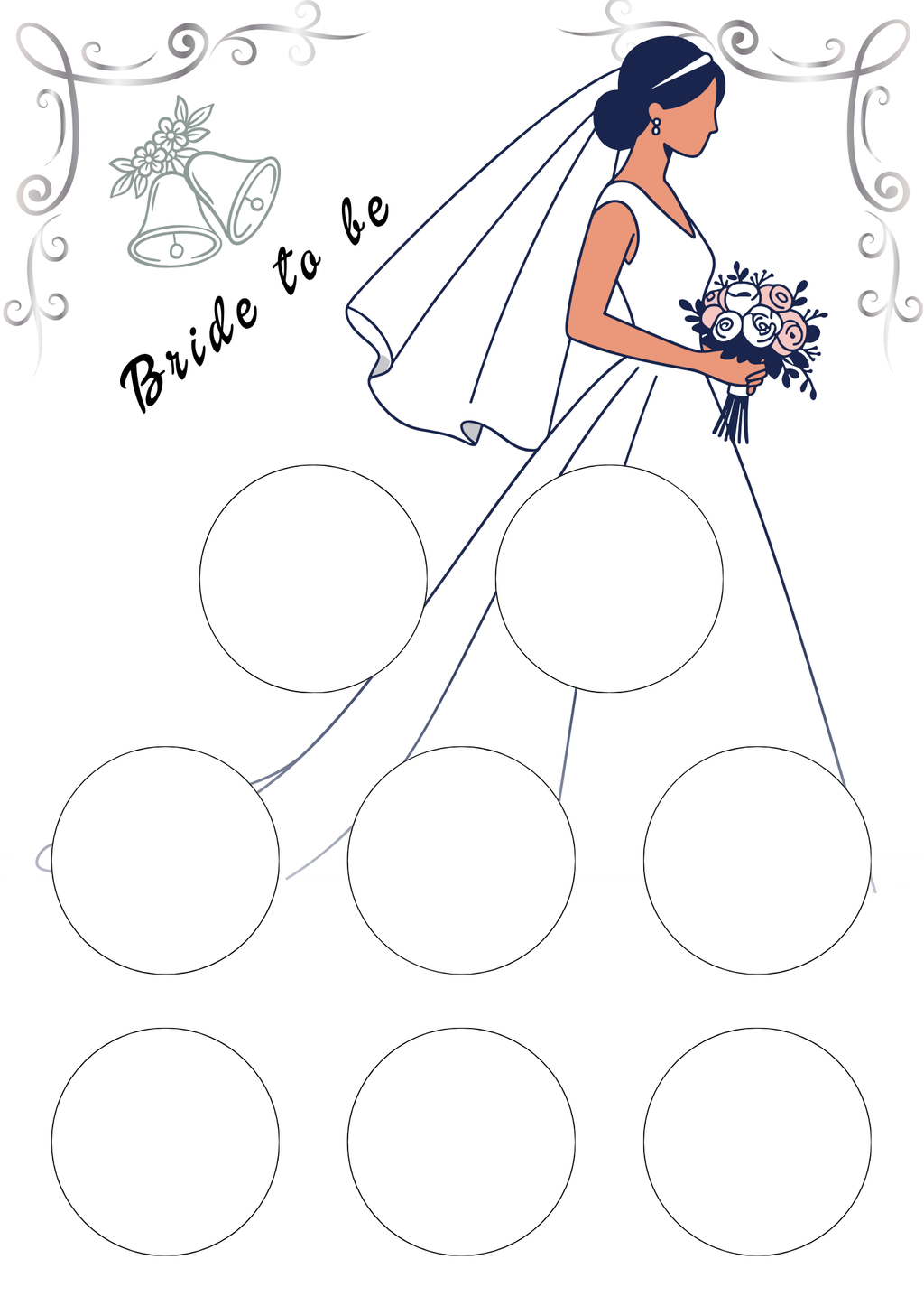Bride to be style Personalised cupcake insert. Cake Box Insert Printable download  – 10x14 Cake Box Decoration – PNG PDF SVG Cricut Cut File