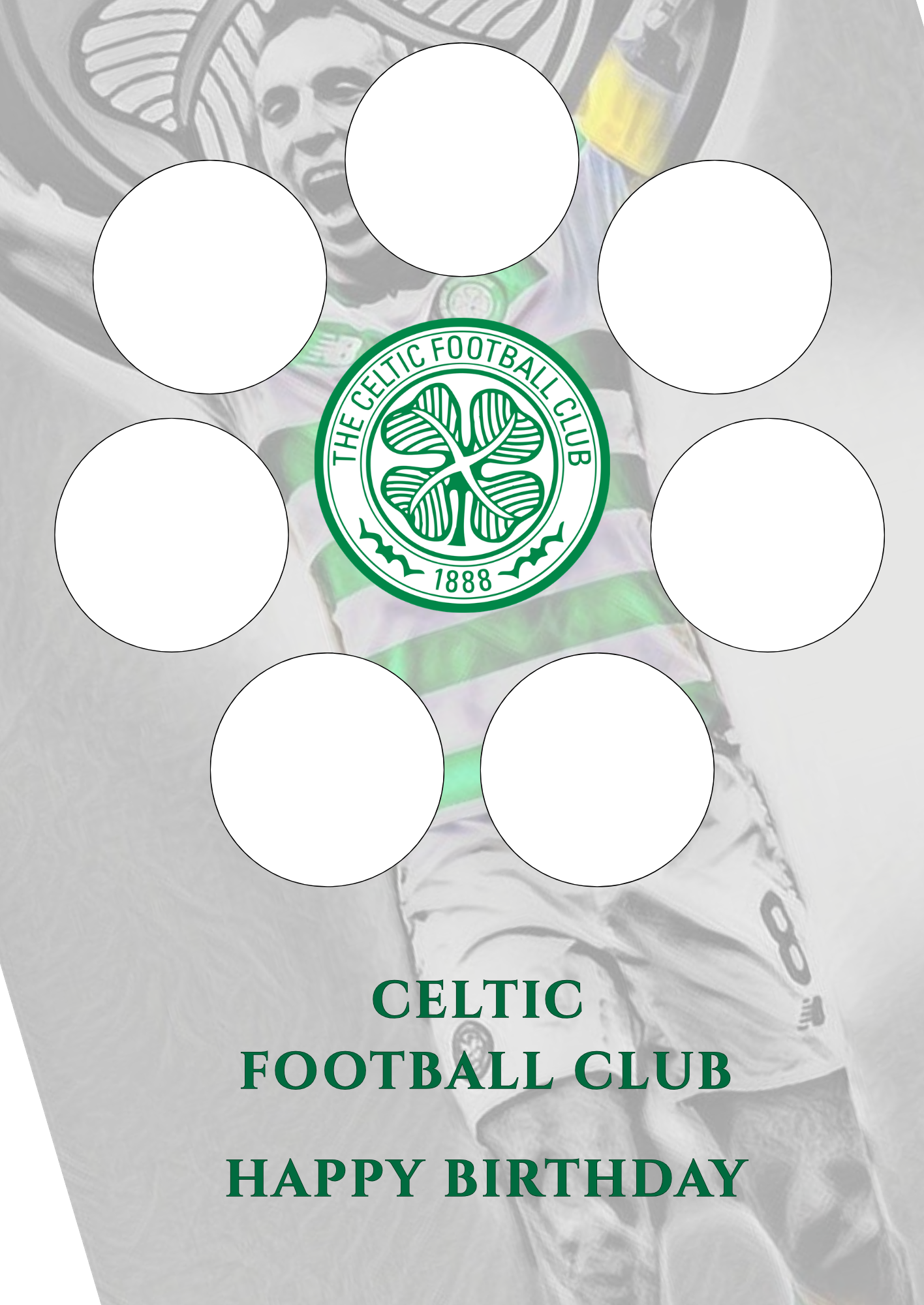 CFC Football style cupcake insert. Cake Box Insert Printable download  – 10x14 Cake Box Decoration – PNG PDF SVG Cricut Cut File