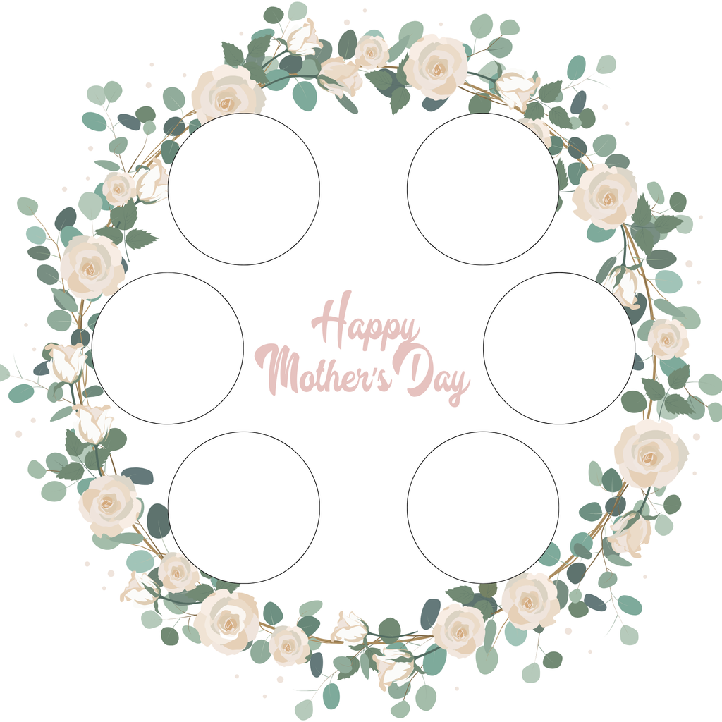 Mother’s Day Cake Box Insert Printable set 1  – 10x10 Cake Box Decoration – Floral Happy Mothers Day Cake Box Insert – PNG PDF SVG Cricut Cut File