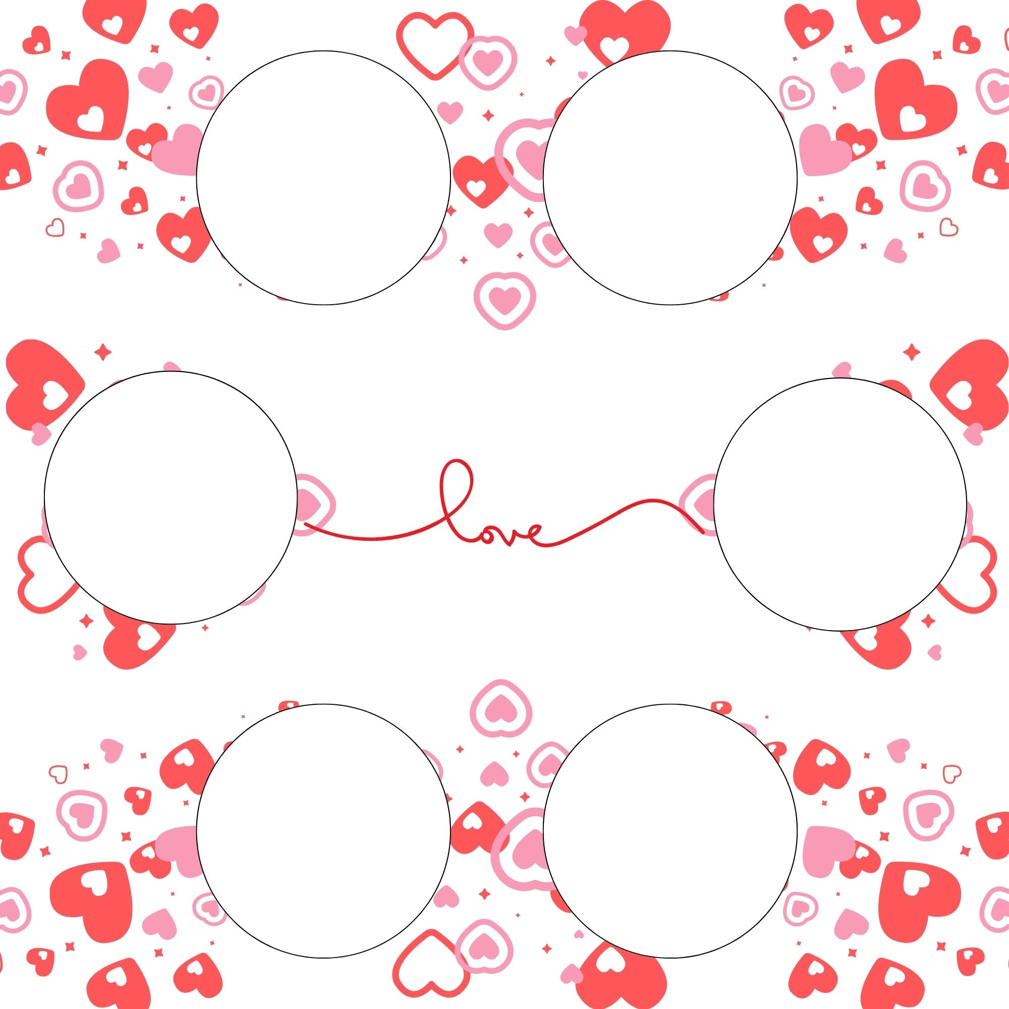 Love Cake Box Insert Printable Set – 10x10 Cake Box Decor – Be Mine Love Cake Box Insert – PNG PDF Digital Download – Cricut SVG Template