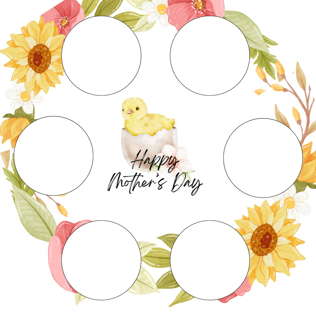 Mother’s Day Cake Box Insert Printable set 2  – 10x10 Cake Box Decoration – Floral Happy Mothers Day Cake Box Insert – PNG PDF SVG Cricut Cut File