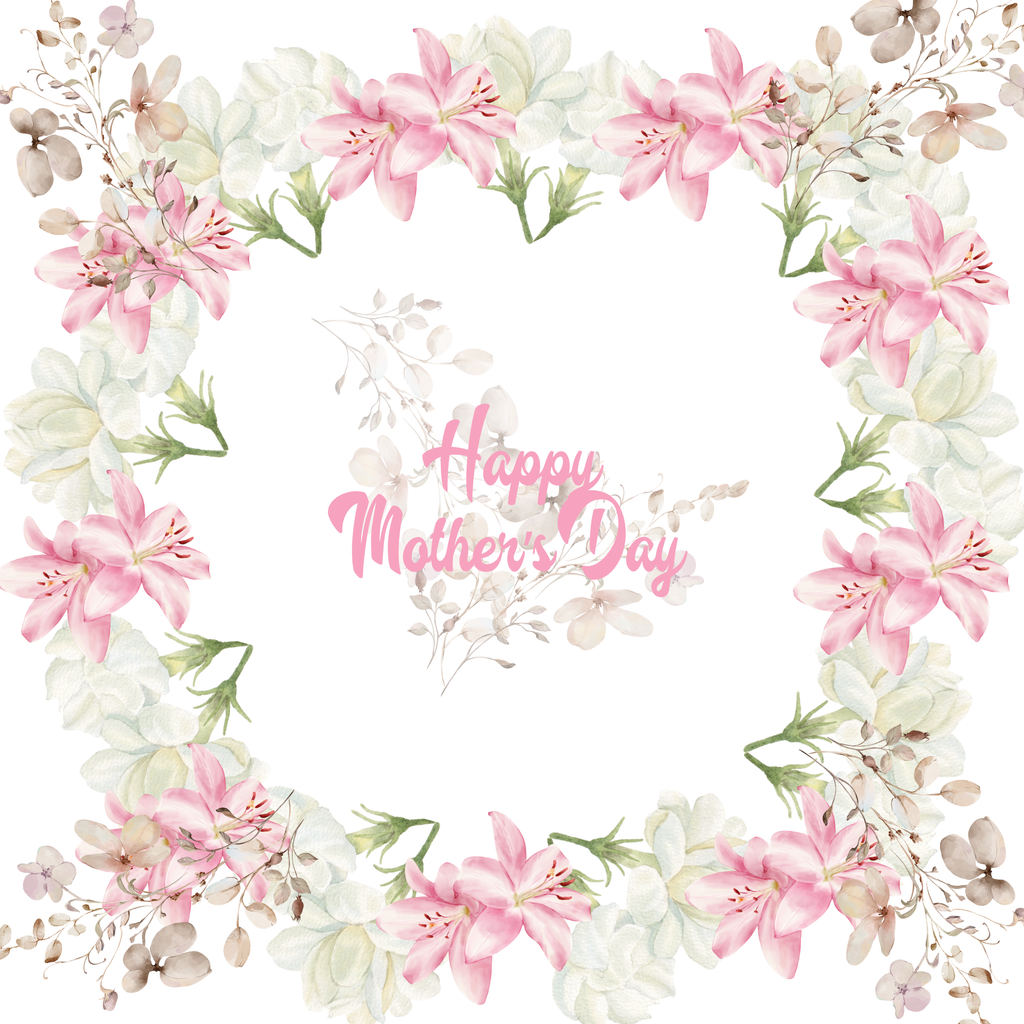 Mother’s Day Cake Box Insert Printable set 1  – 10x10 Cake Box Decoration – Floral Happy Mothers Day Cake Box Insert – PNG PDF SVG Cricut Cut File