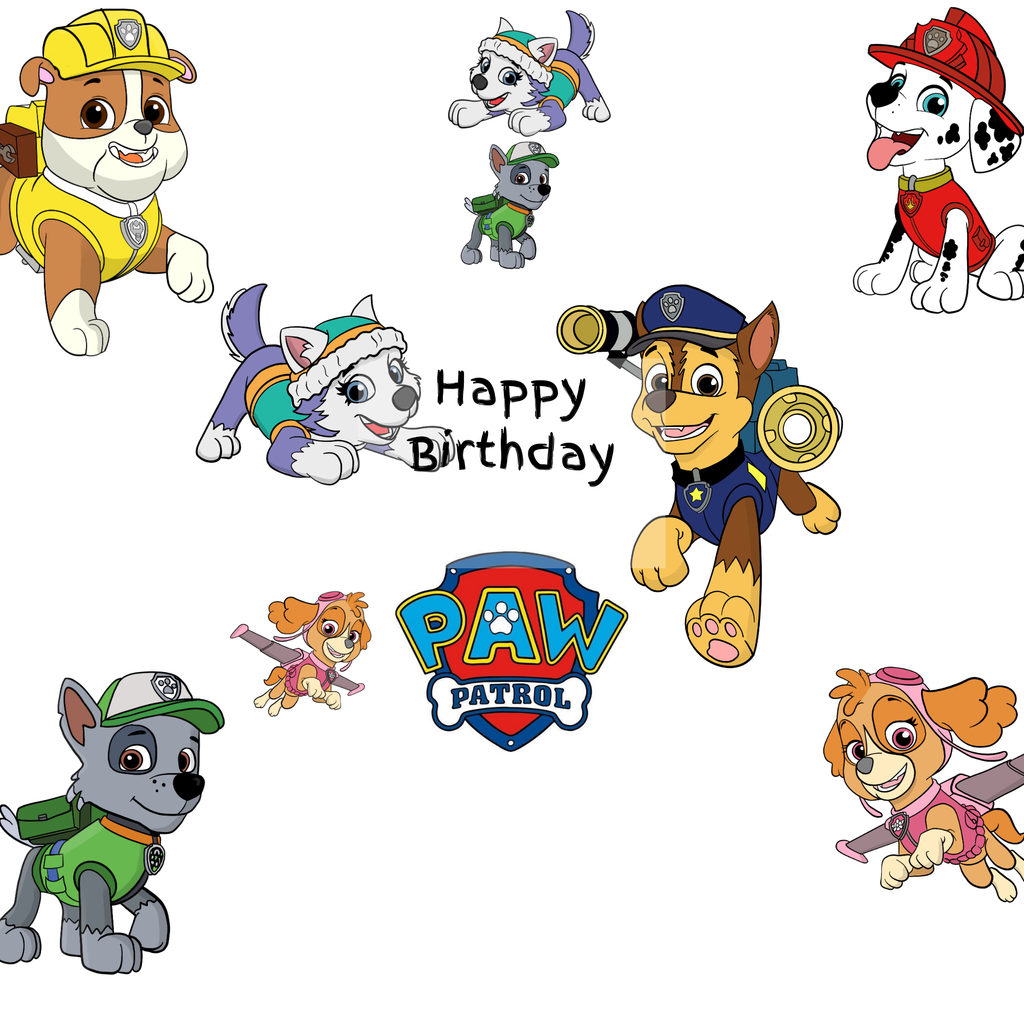 Rescue Puppy Birthday Cupcake Box Insert Template – 10 Inch Cake Box Cupcake Holder for 6 Cupcakes – Printable PNG PDF Digital Download