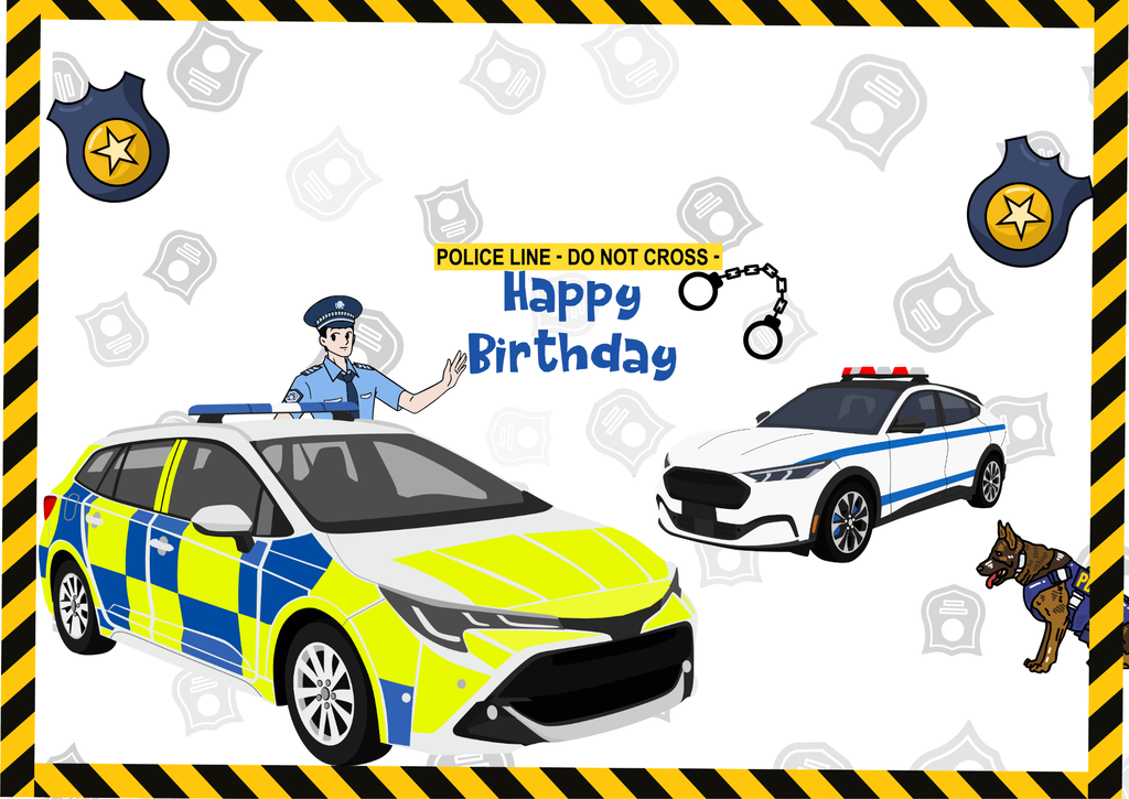 Oval Birthday cupcake insert. Police, Fire, Dinosaur, Rocket, Trucks and construction. Cake Box Insert Printable download  – 14x10 Cake Box Decoration – PNG PDF SVG Cricut Cut File