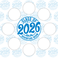 Class of 2026 full set, cupcake insert. 10x10 inch (approx. 25.5 x 25.5-cm)  Cake Box Decoration – PNG PDF SVG Cricut Cut File