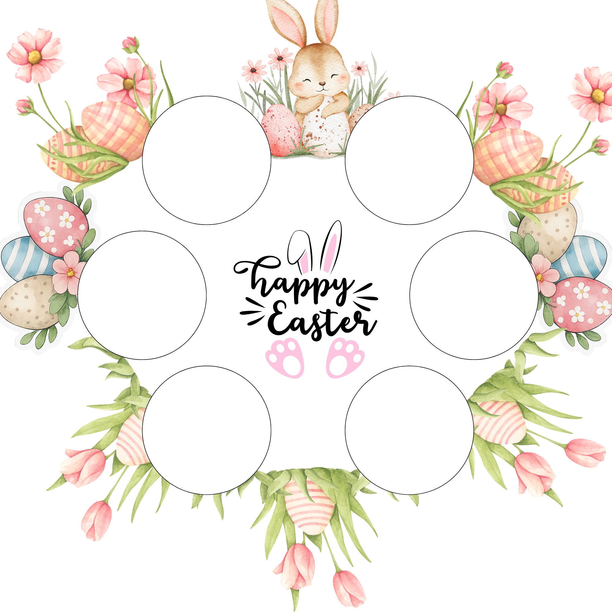 Easter Cake Box Insert Printable download  – 10x10 Cake Box Decoration – PNG PDF SVG Cricut Cut File