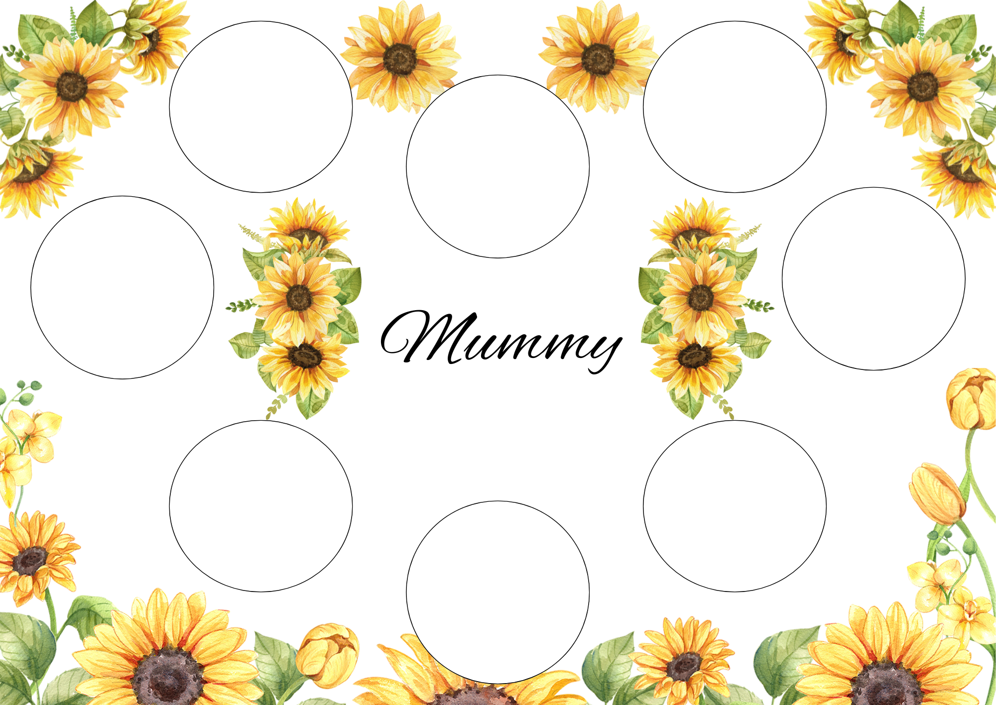 Mother’s Day Cupcake Box Insert Printable 14x10 – Mum Mom Gran Nana Granny Nan Grandma – PNG PDF SVG Template – Cricut Compatible