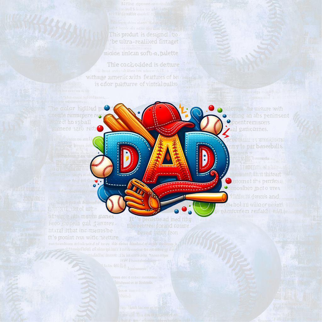 Baseball Dad set of 4 images cupcake insert. Cake Box Insert Printable download  – 10x10 Cake Box Decoration – PNG PDF SVG Cricut Cut File