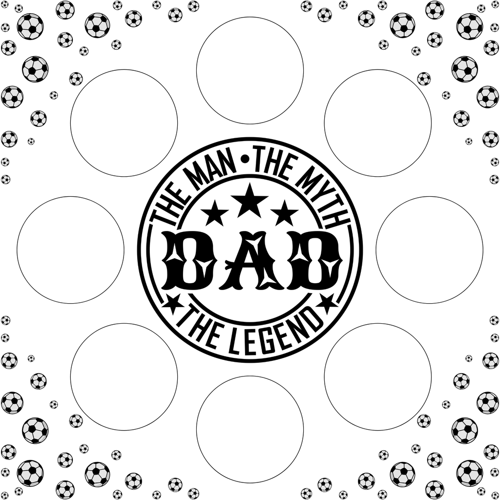 Football Dad cupcake insert. Cake Box Insert Printable download  – 10x10 Cake Box Decoration – PNG PDF SVG Cricut Cut File