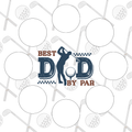 Best Dad by Par cupcake insert. Cake Box Insert Printable download  – 10x10 Cake Box Decoration – PNG PDF SVG Cricut Cut File