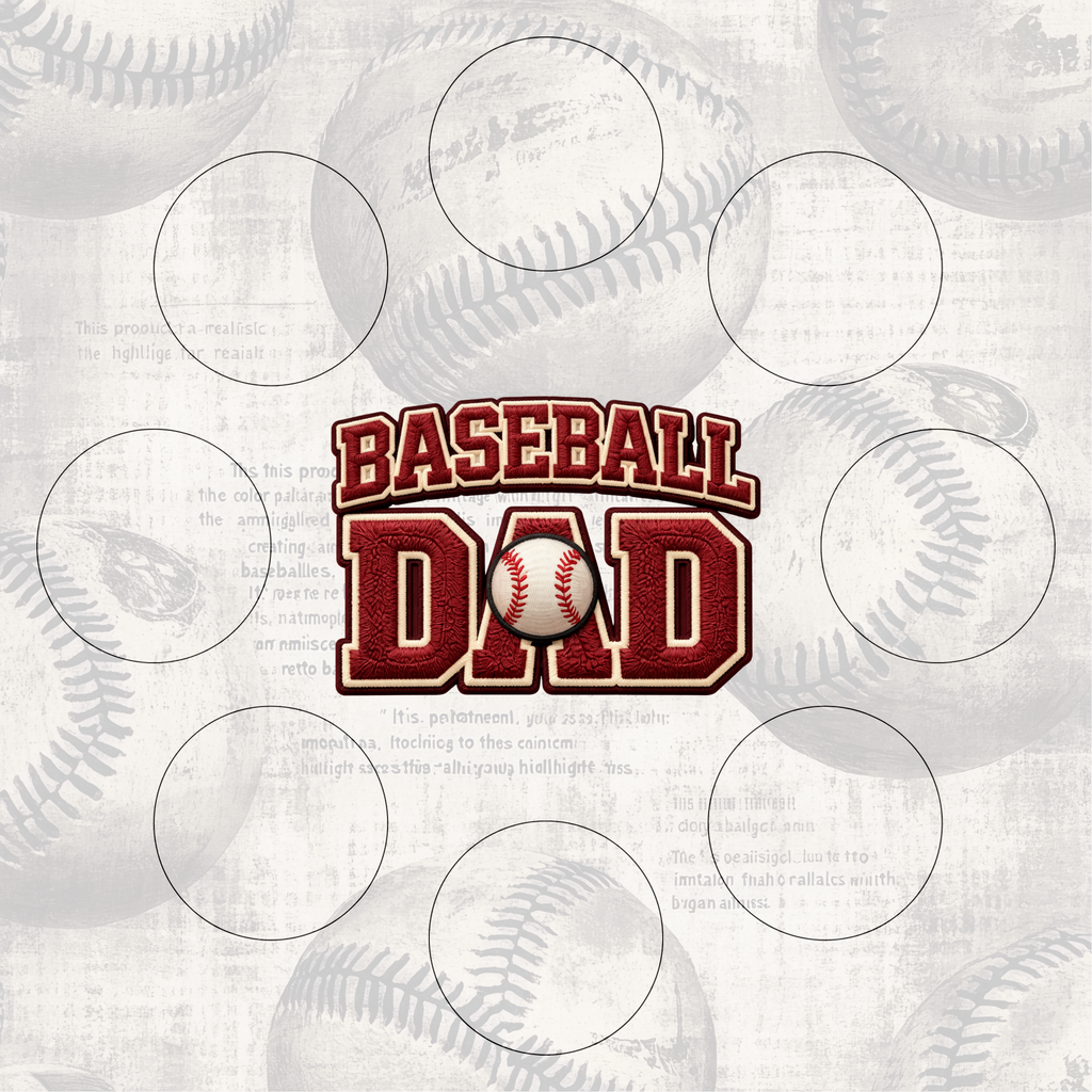 Baseball Dad set of 4 images cupcake insert. Cake Box Insert Printable download  – 10x10 Cake Box Decoration – PNG PDF SVG Cricut Cut File