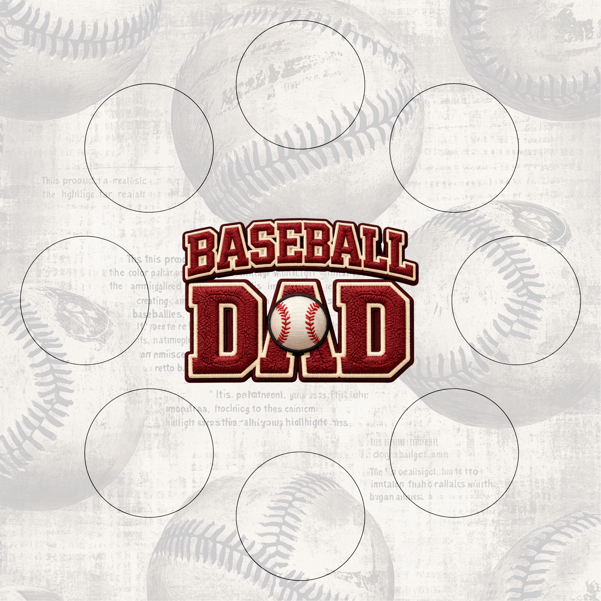 Baseball Dad set of 4 images cupcake insert. Cake Box Insert Printable download  – 10x10 Cake Box Decoration – PNG PDF SVG Cricut Cut File