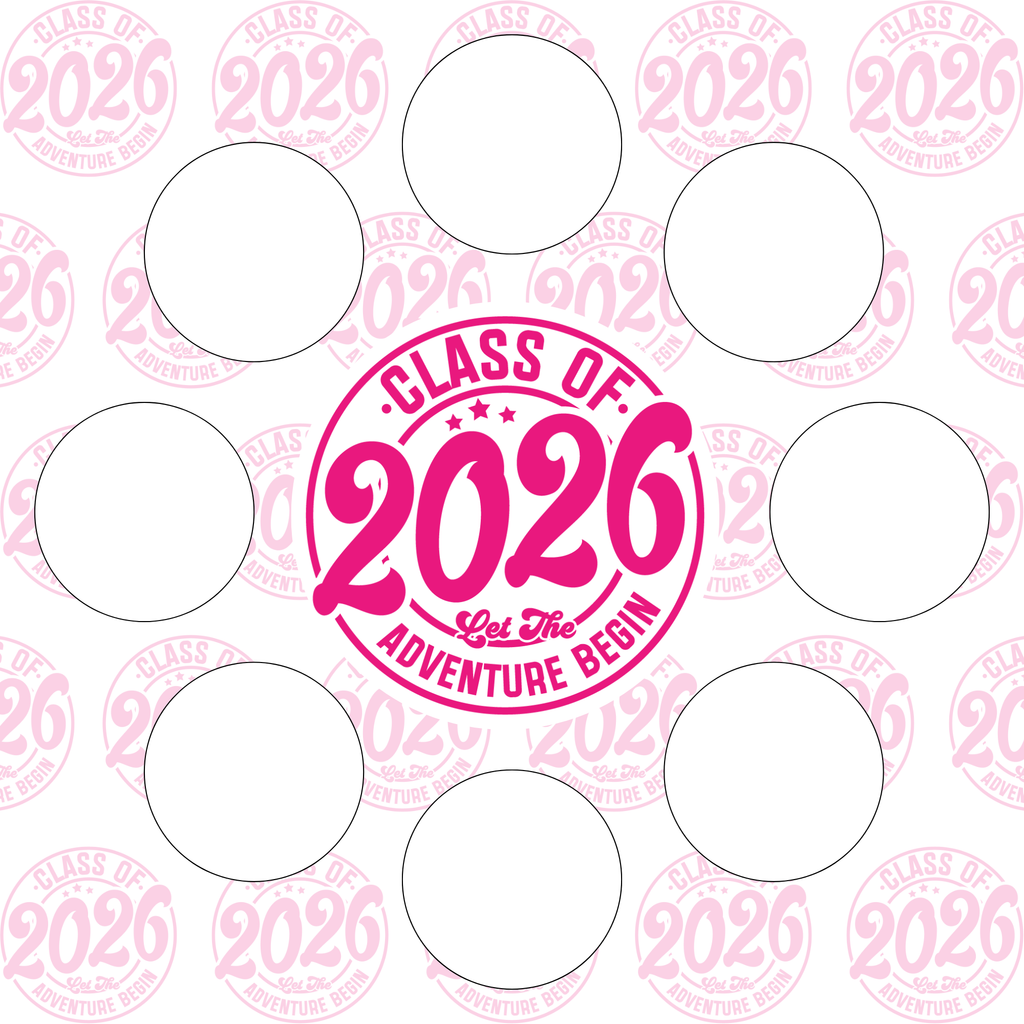Class of 2026 full set, cupcake insert. 10x10 inch (approx. 25.5 x 25.5-cm)  Cake Box Decoration – PNG PDF SVG Cricut Cut File
